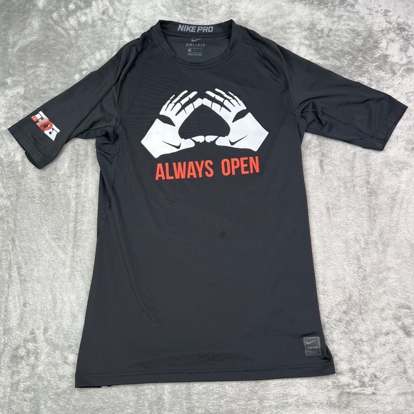 Nike Pro Shirt Mens Large Black Bo Knows Always Open Dri Fit Compression Tee - Picture 1 of 13